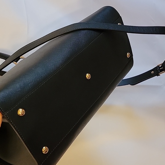 NWOT Cristhelen B Purse Tote Bag Leather? Blue Shoulder Strap Gorgeous Heavy - Picture 7 of 16